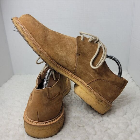 Façonnable Mens Derby Comfort Casual Shoes Size 8.5 Tan Nubuck Suede Crepe Sole - Picture 6 of 10